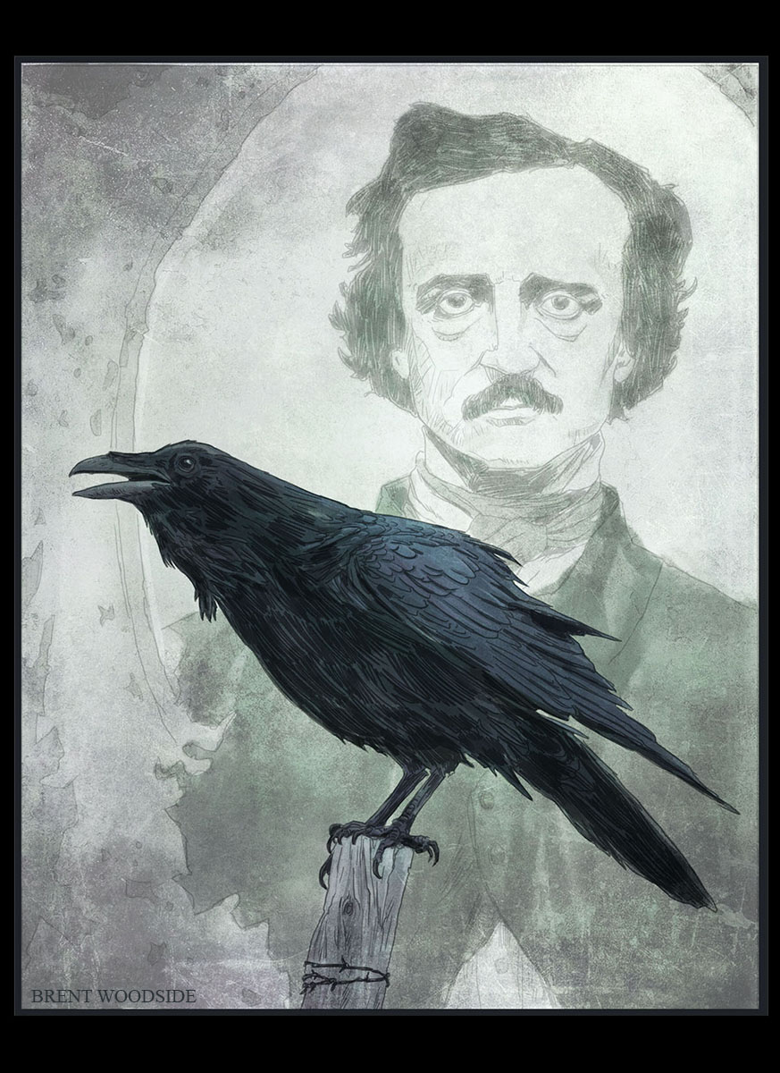 drawing of Poe by Brent Woodside
