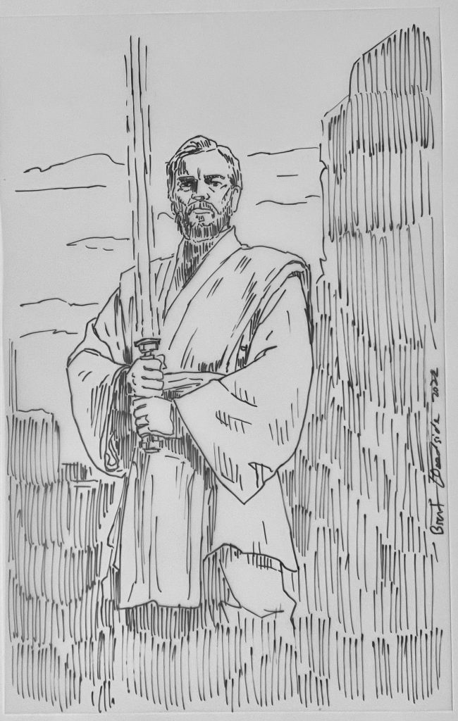 Obi Wan ink sketch - Art by the Woodsides | Kayla and Brent Woodside